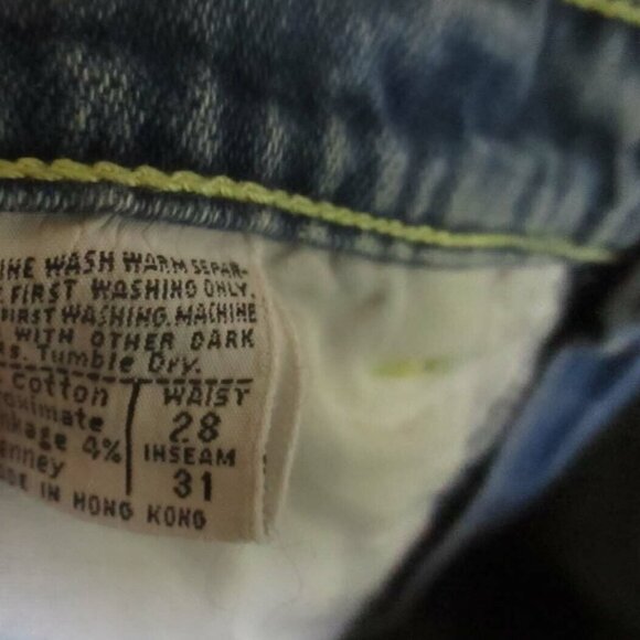 28x28 Vintage Mens Disco Bootcut Jeans 80's JC PENNEY embroidered POCKET DENIM - Picture 9 of 9